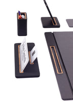 Sirus Leather Desk Set 6 Pieces Covered Model Desk With Nameplate