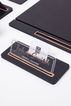 Sirus Leather Desk Set 6 Pieces Covered Model Desk With Nameplate