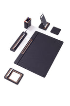 Lincoln Leather Desk Set 6 Piece Covered Model