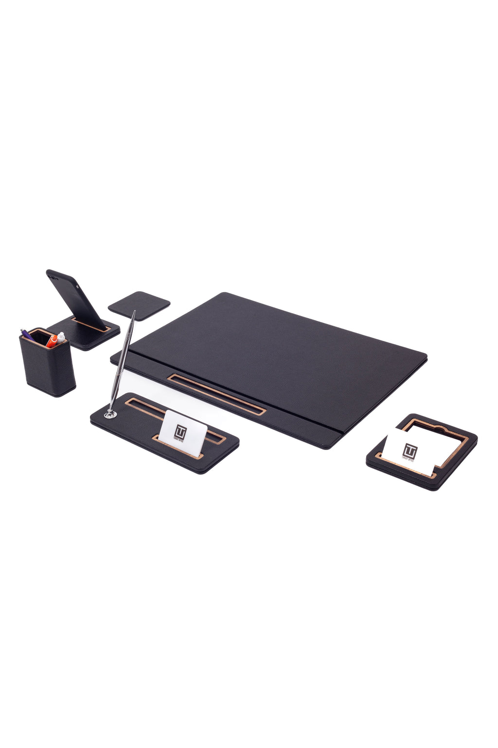 Porto Leather Desk Set 6 Piece Covered Model