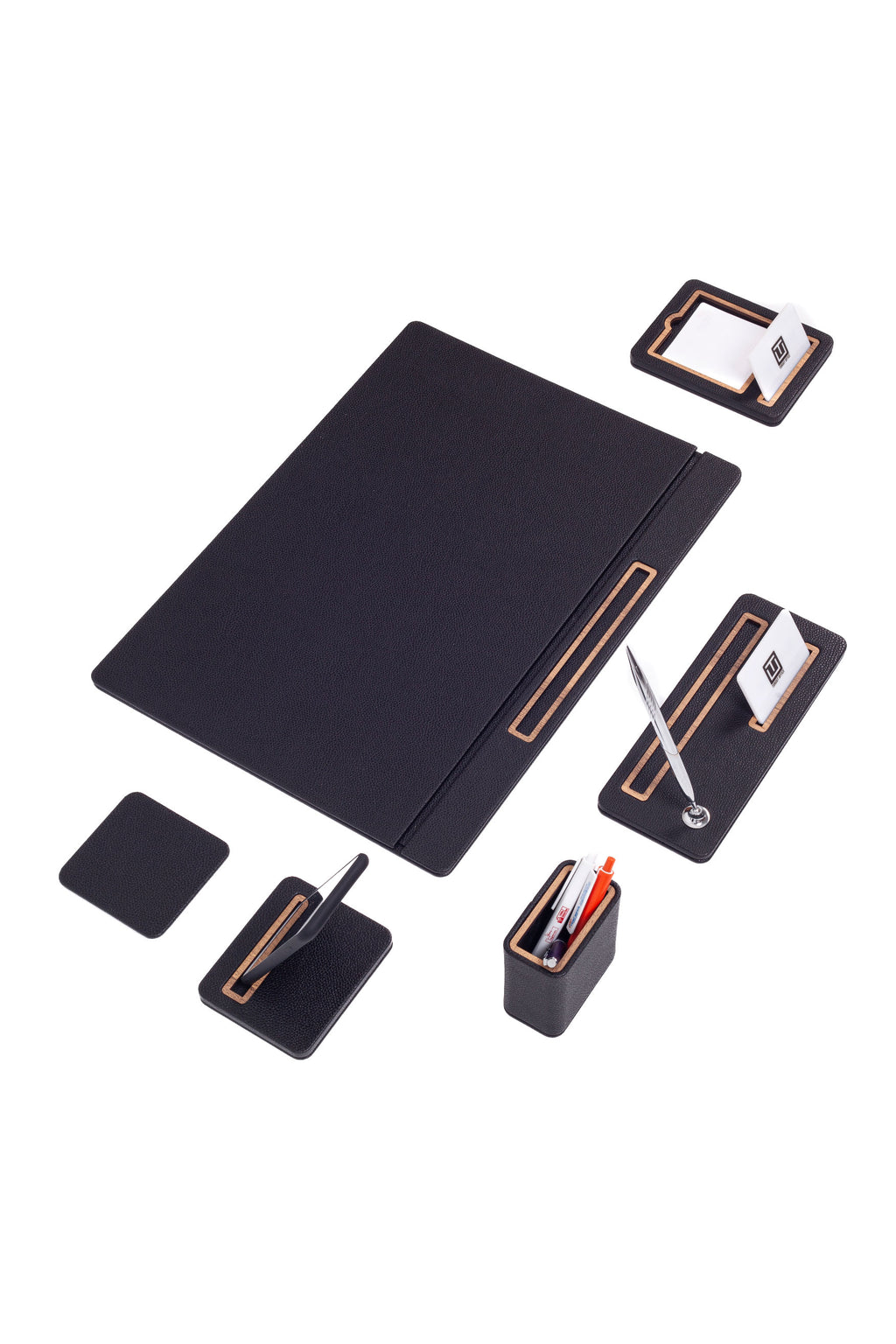 Porto Leather Desk Set 6 Piece Covered Model