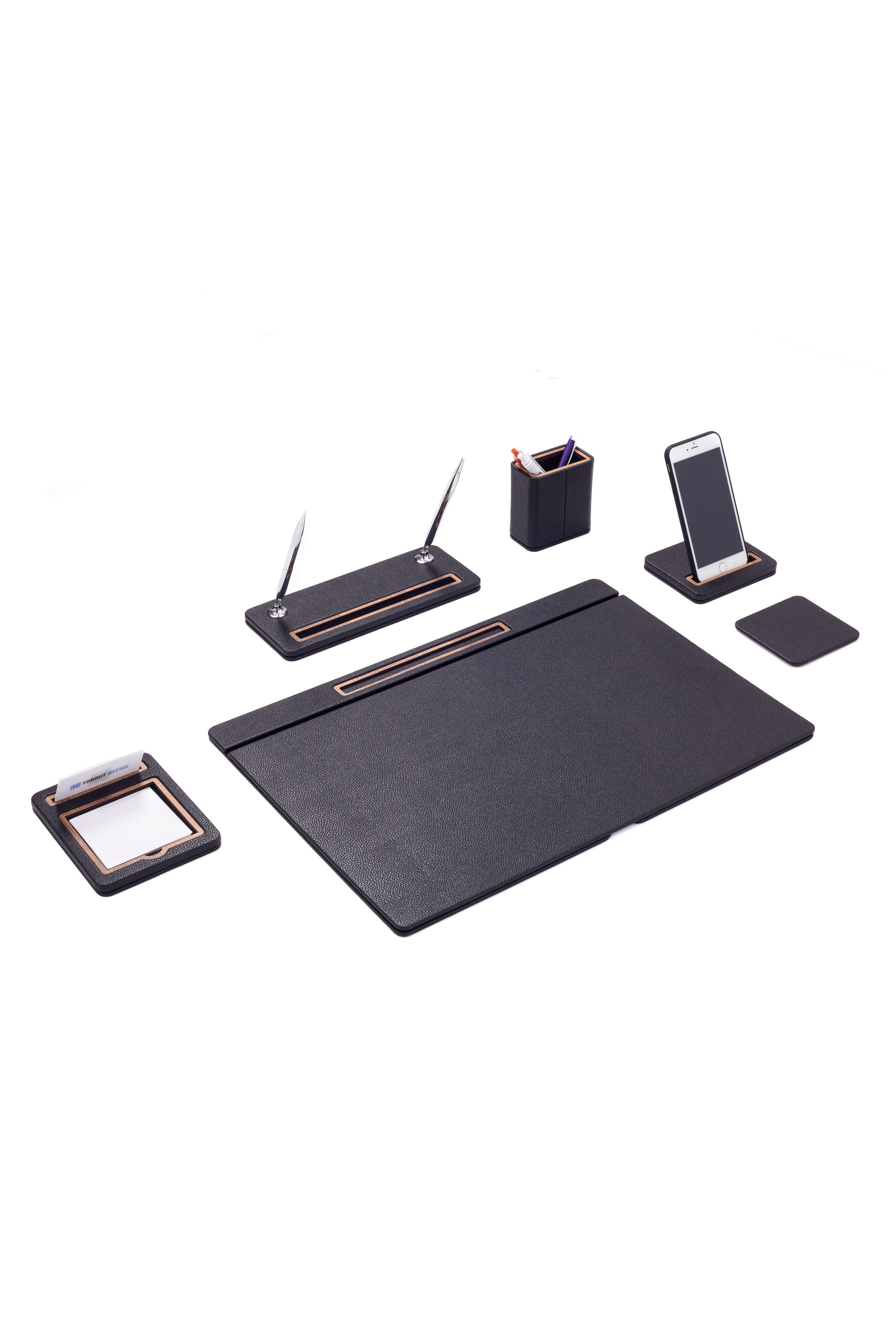 Pera Leather Desk Set 6 Piece Covered Model