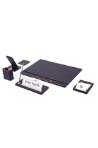 Cavalli Leather Desk Set 6 Pieces Covered Model Desk with Nameplate