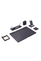 Capella Leather Desk Set 6 Pieces Covered Model Desk with Nameplate