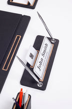 Capella Leather Desk Set 6 Pieces Covered Model Desk with Nameplate