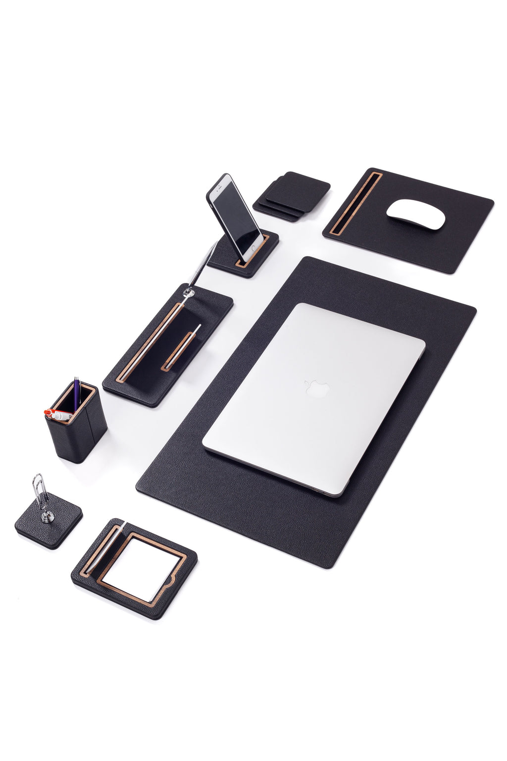 Cavalli Leather Desk Set 8 Pieces Desk with Nameplate