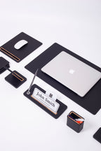 Cavalli Leather Desk Set 8 Pieces Desk with Nameplate