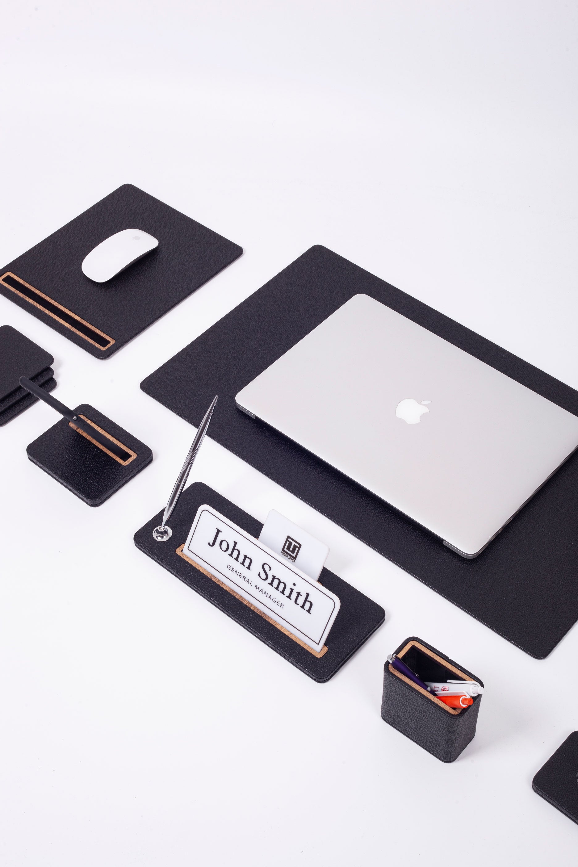 Cavalli Leather Desk Set 8 Pieces Desk with Nameplate