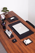 Capella Leather Desk Set 6 Pieces Desk with Nameplate