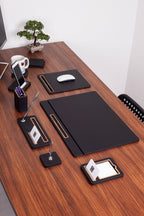 Porto Leather Desk Set 8 Piece Covered Model
