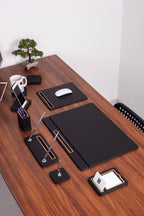 Pera Leather Desk Set 8 Piece Covered Model