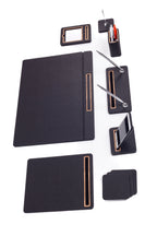 Pera Leather Desk Set 8 Piece Covered Model