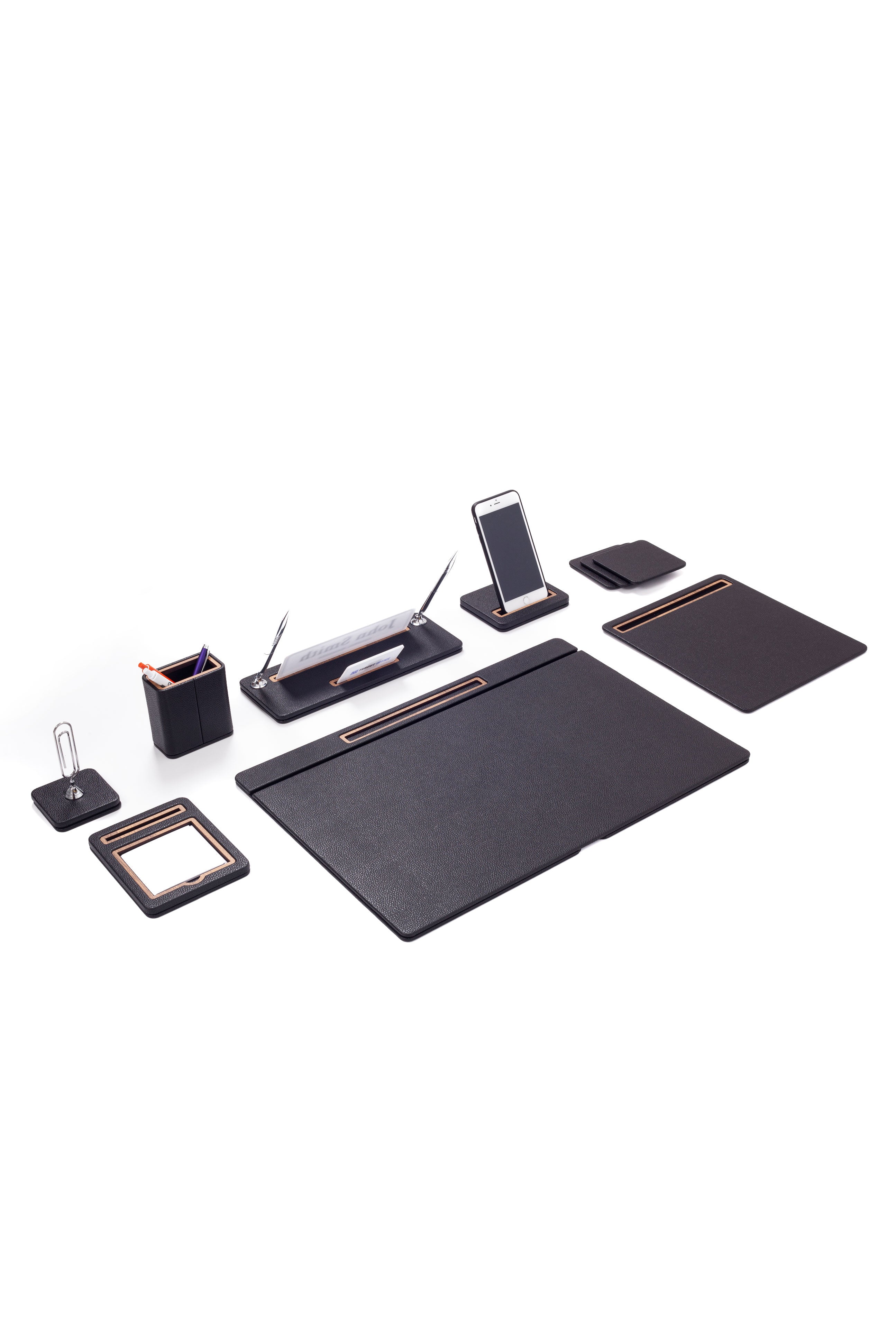 Capella Leather Desk Set 8 Piece Covered Model