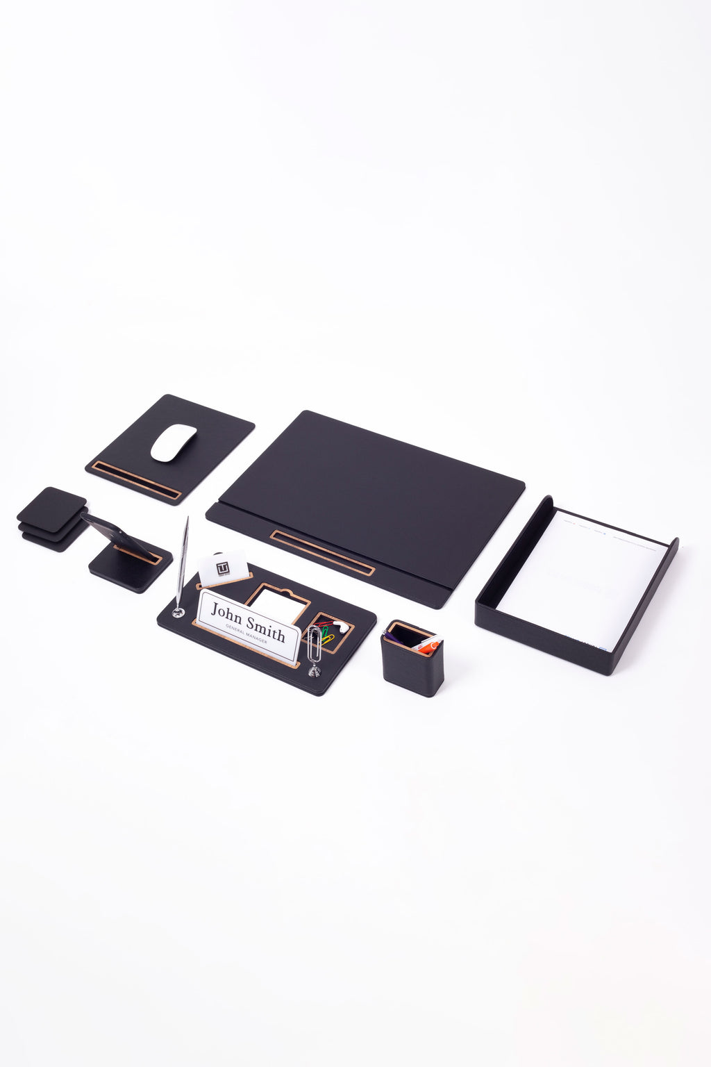 Royal Leather Desk Set 7 Piece Covered Model