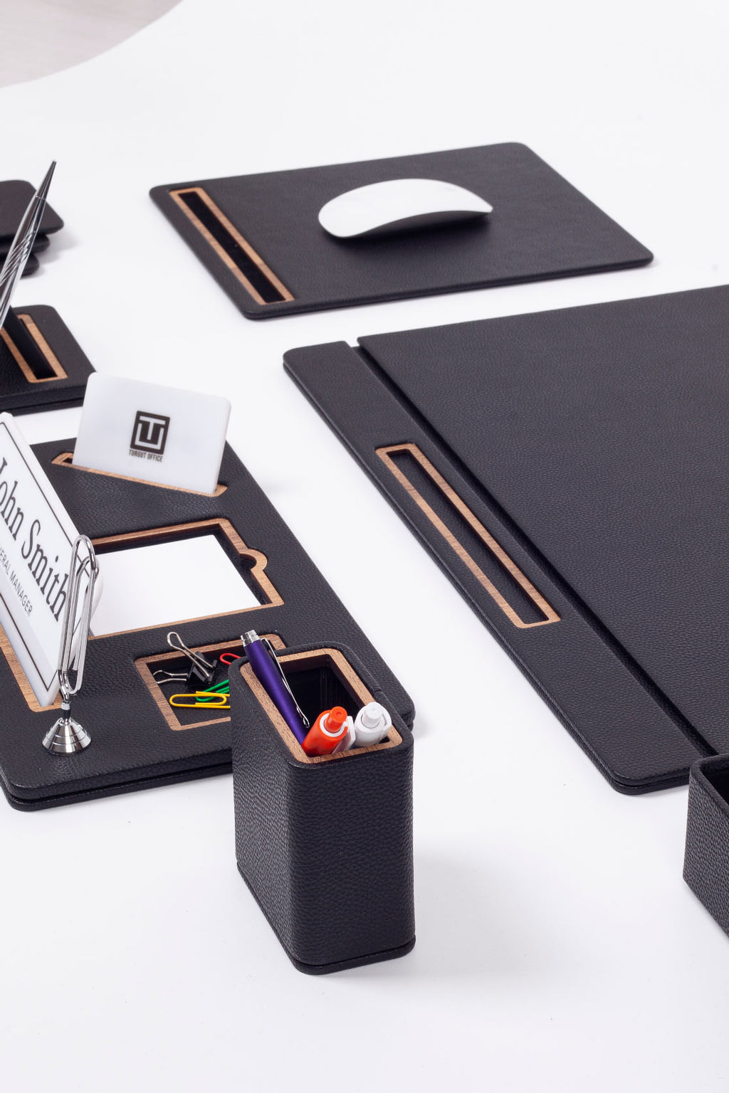 Royal Leather Desk Set 7 Piece Covered Model