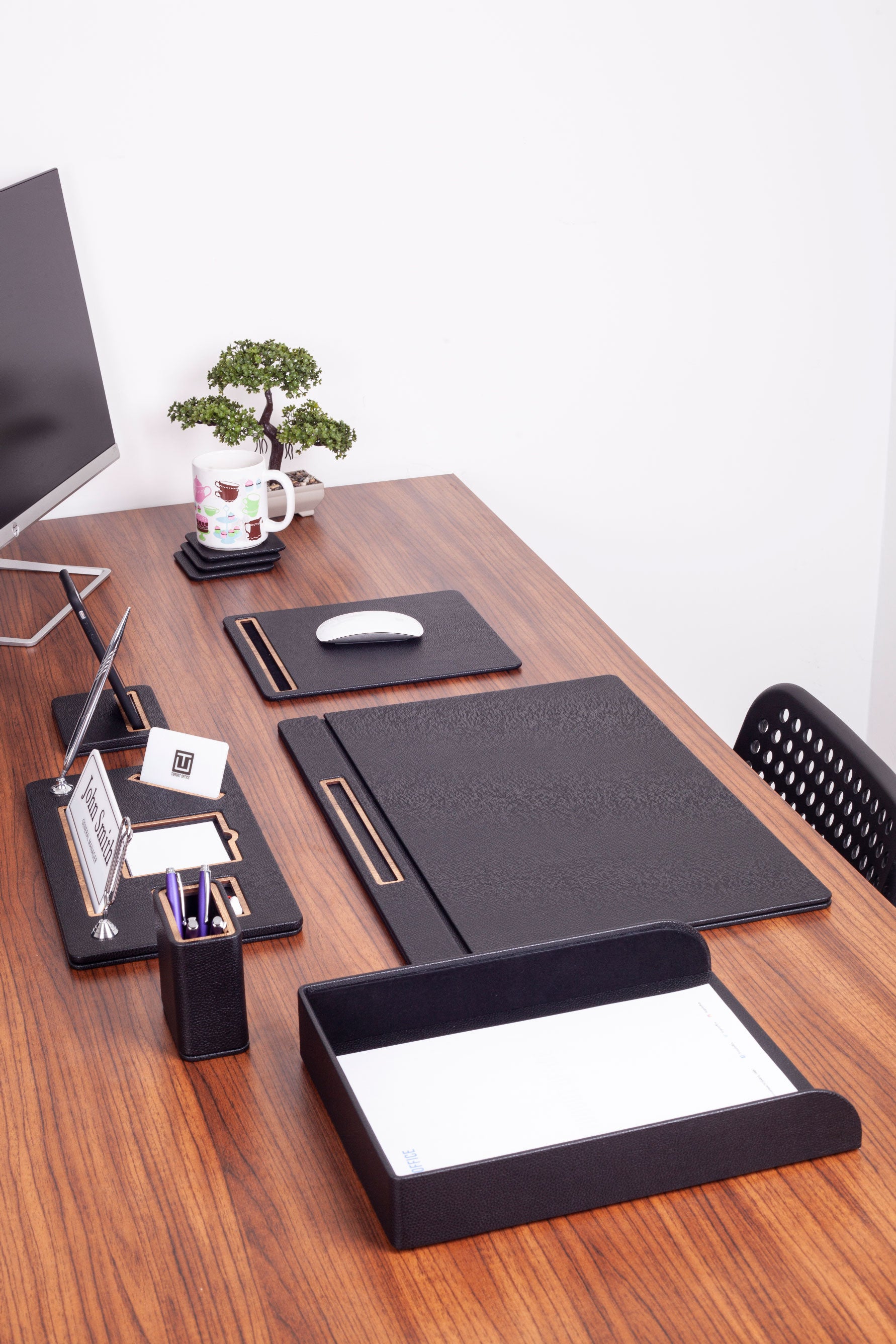 Royal Leather Desk Set 7 Piece Covered Model