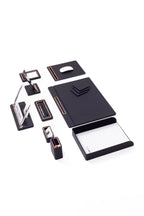 Capella Leather Desk Set 10 Pcs. Covered Model With Single Document Shelf