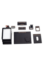 Capella Leather Desk Set 12 Pieces Covered Model With Three Document Shelves