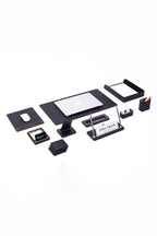 Capella Leather Desk Set 10 Pieces With Single Document Shelf