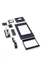 Capella Leather Desk Set 10 Pieces With Single Document Shelf