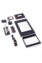 Capella Leather Desk Set 10 Pieces With Single Document Shelf