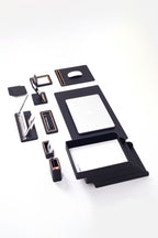 Capella Leather Desk Set 12 Pieces With Three Document Shelves