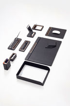 Pera Leather Desk Set 10 Pieces Covered Model Single Document Shelf