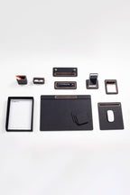Pera Leather Desk Set 10 Pieces Covered Model Single Document Shelf