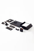 Pera Leather Desk Set 12 Pieces Covered Model With Three Document Shelves