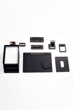 Pera Leather Desk Set 12 Pieces Covered Model With Three Document Shelves