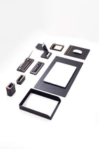 Pera Leather Desk Set 10 Pieces Single Document Rack