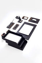 Pera Leather Desk Set 12 Pieces With Three Document Shelves