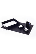 Felix Leather Desk Set Black 5 Pieces