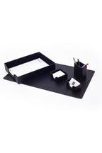 Felix Leather Desk Set Black 5 Pieces
