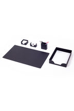 Felix Leather Desk Set Black 5 Pieces