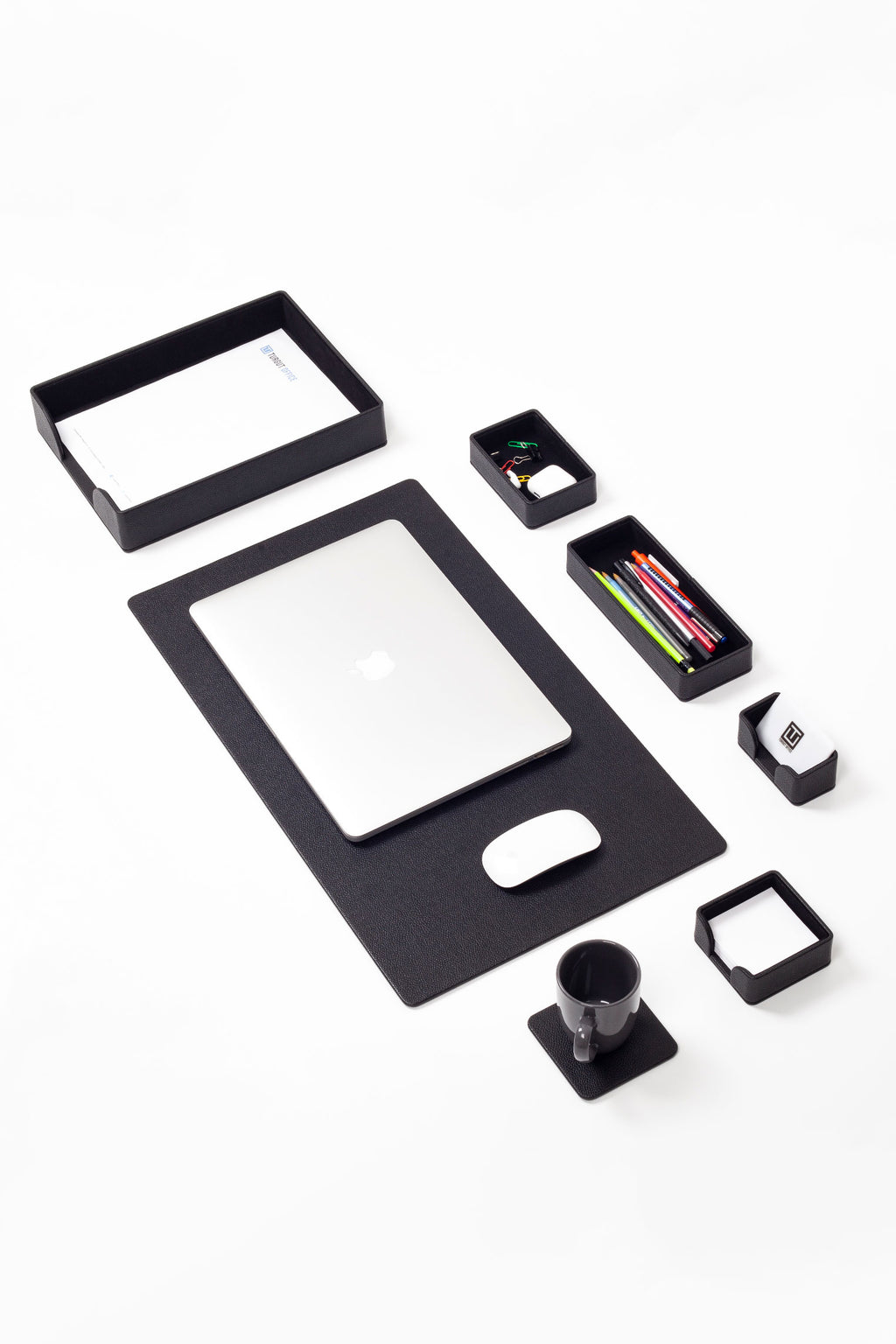 Felix Plus Leather Desk Set Black 7 Pcs