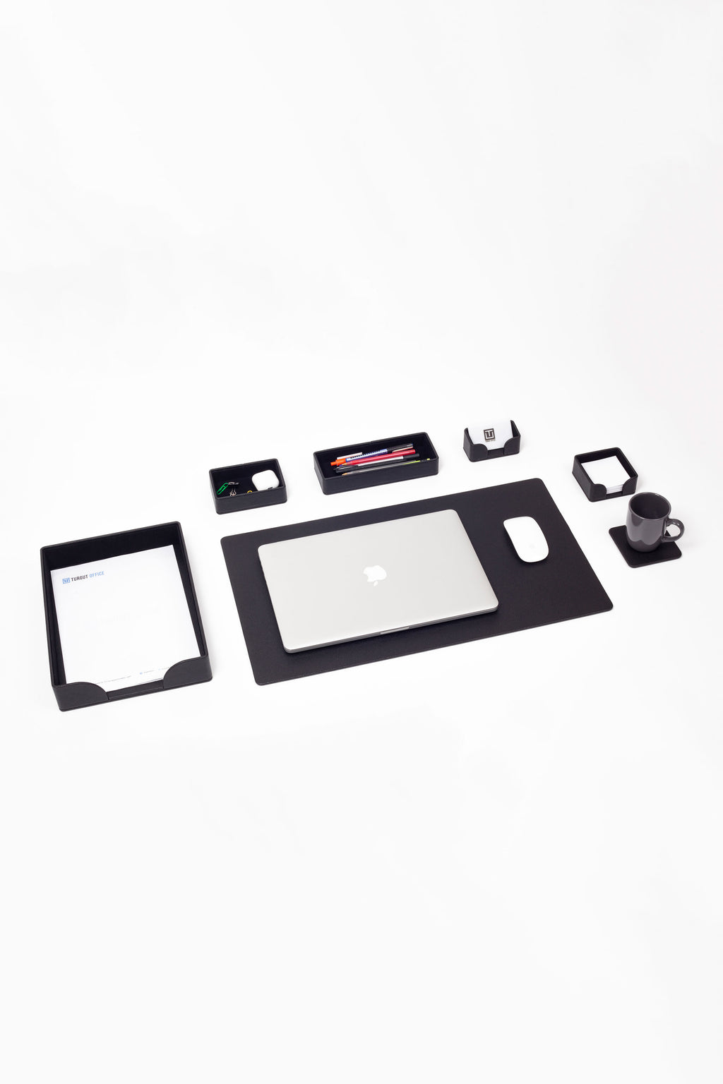 Felix Plus Leather Desk Set Black 7 Pcs