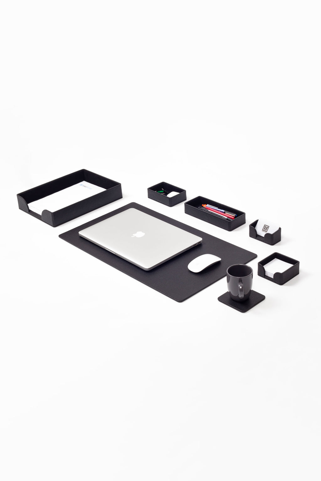 Felix Plus Leather Desk Set Black 7 Pcs