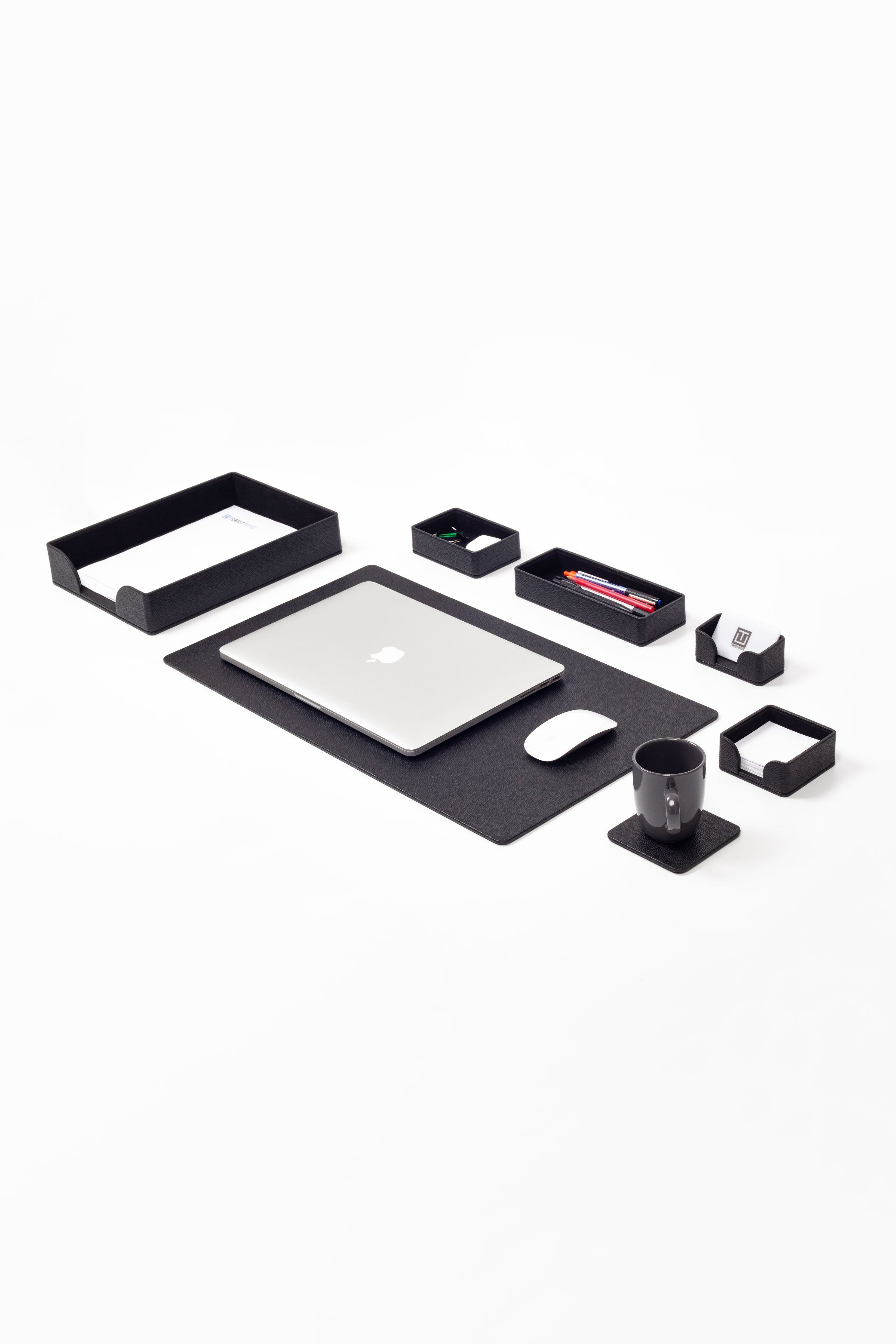 Felix Plus Leather Desk Set Black 7 Pcs