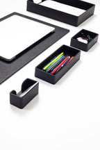 Felix Plus Leather Desk Set Black 7 Pcs