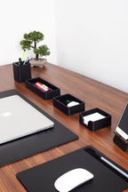 Felix Edge Leather Desk Set Black 8 Pcs