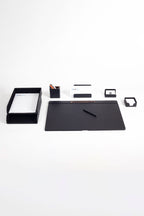 Fox Leather Desk Set Black 7 Pieces