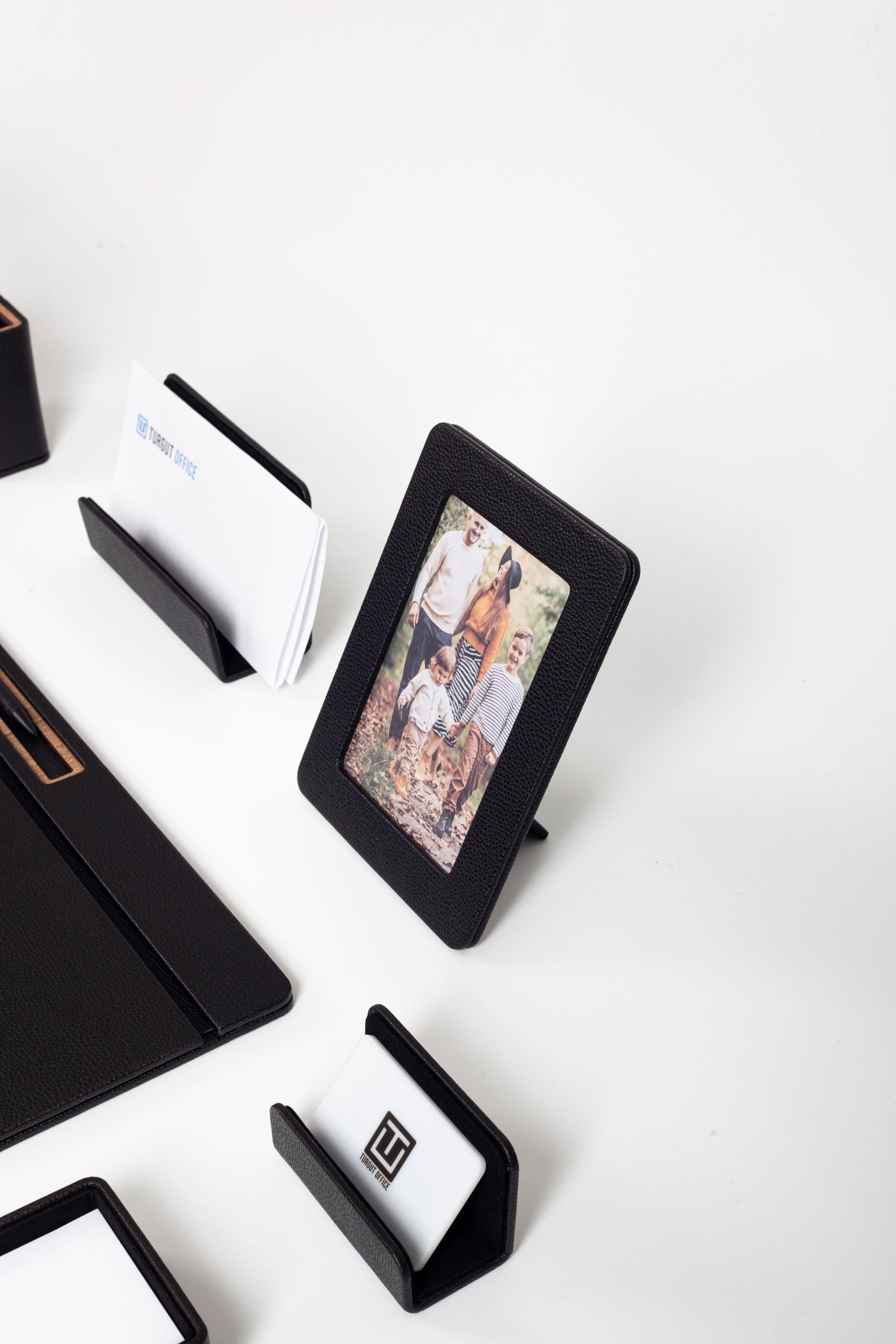 Fox Leather Desk Set Black 8 Pieces