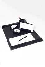 Loft Leather Desk Set Black 5 Pieces Vertical Coroco Detailed