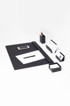 Loft Leather Desk Set Black 5 Pieces Horizontal Coroco Detailed