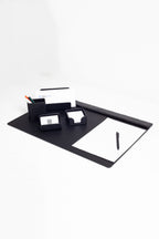 Loft Leather Desk Set Black 5 Pieces Horizontal Coroco Detailed