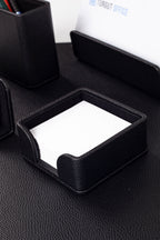 Loft Leather Desk Set Black 5 Pieces Horizontal Coroco Detailed