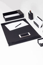 Loft Leather Desk Set Black 6 Pieces Vertical Coroco Detailed