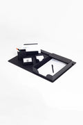 Loft Leather Desk Set Black 6 Pieces Horizontal Coroco Detailed