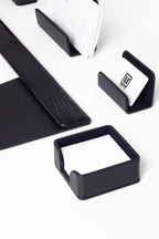 Loft Leather Desk Set Black 7 Pieces Horizontal Coroco Detailed